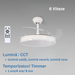 ventilator cu telecomanda si lustra led, ventilator tavan cu lustra led, lustra led CCT cu ventilator tavan, ventilator cu lamele retractabile, ventilator tavan silentios, ledia.ro