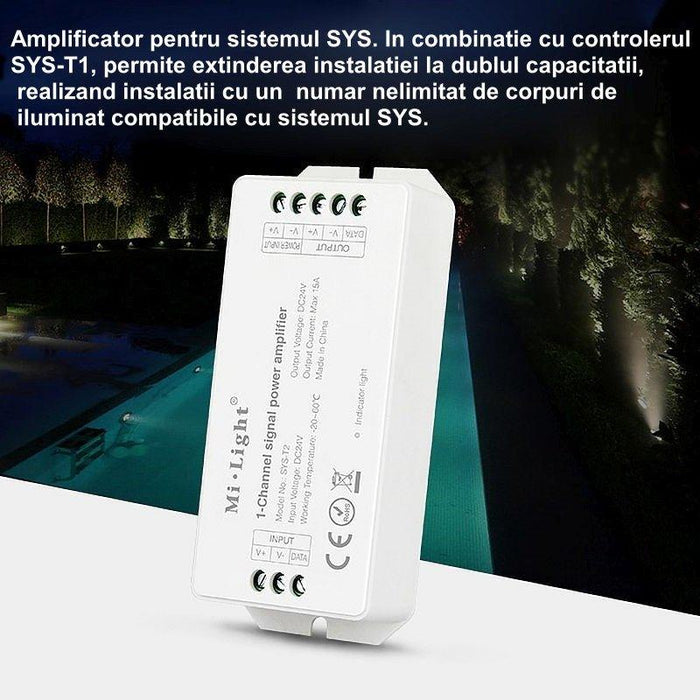 Amplificator de semnal Milight SYS-T2 - Amplificator semnal, amplificator spoturi subacvatice, Sys-T2, milight, MiBoxer, amplificatoare spoturi submersibile, ledia.ro.roCONTROLLER MI-LIGHT