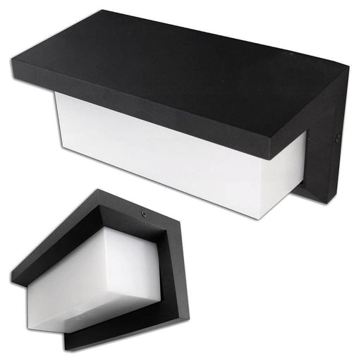 Aplica LED exterior IP54 12W 4000K negru RAL9004 pe fațadă
