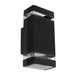 Aplica LED patrata de exterior Hana, 2xGU10 IP54, carcasa din aluminiu, negru - ledia.roAplice fatada