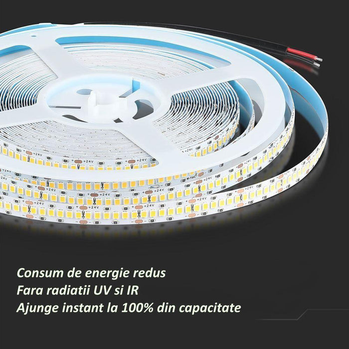 Banda LED V-TAC PRO, chip Samsung 15W/m 240 LED/m 24V IP20-ledia.ro