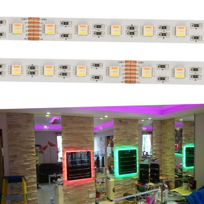Banda LED RGB+CCT 24V 600W 1405lm, 60 LED/m IP20, 30m - ledia.roBanda LED RGBW