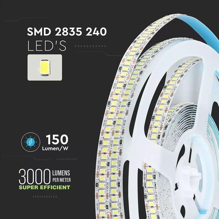 Banda LED SMD 2835, 240 LED/m High Lumen A++ IP20, alb natural - ledia.roBanda LED - alb natural