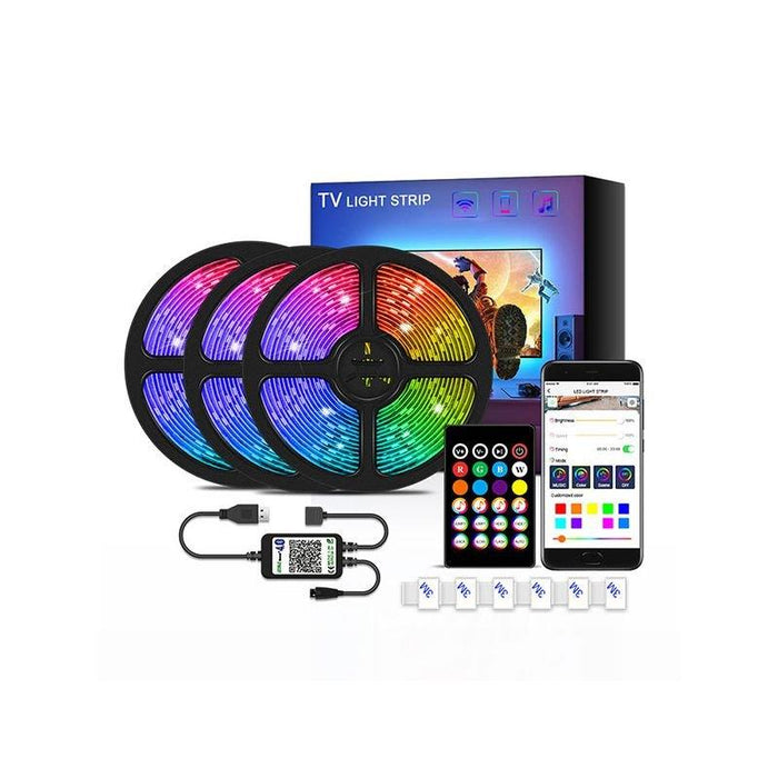 Banda Smart LED TV RGB, USB, Controler Bluetooth si telecomanda, 3m - ledia.roKit banda LED