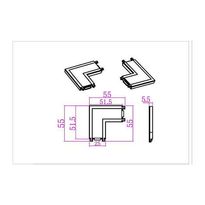 Conector tip L pentru sine magnetice slim Luxo, 48W-ledia.ro
