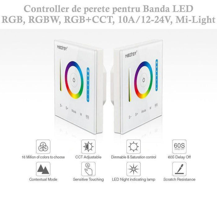 Controller perete pentru banda RGB, RGBW, RGB+CCT 12-24V, Mi-Light - ledia.roTELECOMENZI MILIGHT