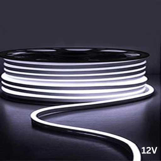 Furtun neon flex LED 12V 7W/m, IP65, Alb rece, 5 metri - ledia.roSMD 2835