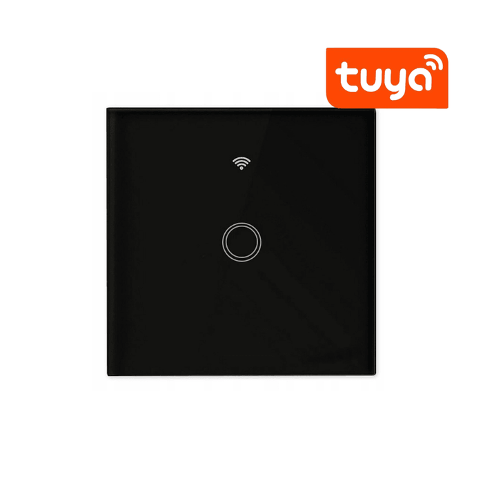 Intrerupator Touch Simplu Smart Negru Home Wifi Tuya - ledia.roIntrerupator Touch