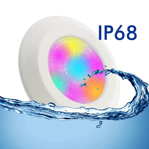 Lampa LED RGB piscina, DC12V-24V, IP68, 130x130x12mm, alb - ledia.roLampi submersibile