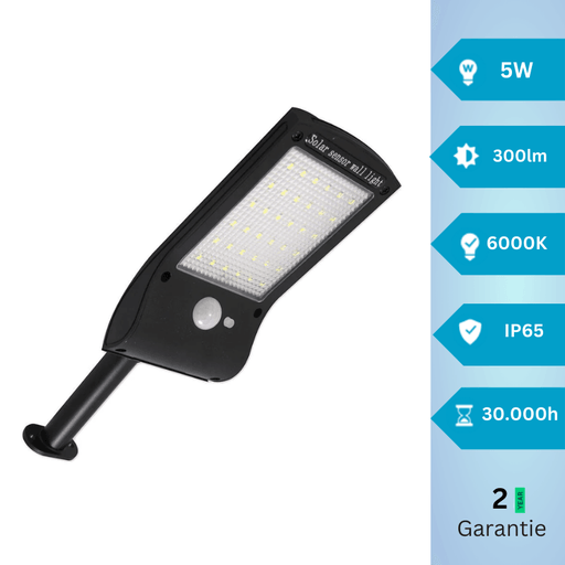 Lampa solara LED cu senzor 5W/6000k IP65, suport montare inclus - ledia.roLampi solare cu senzor