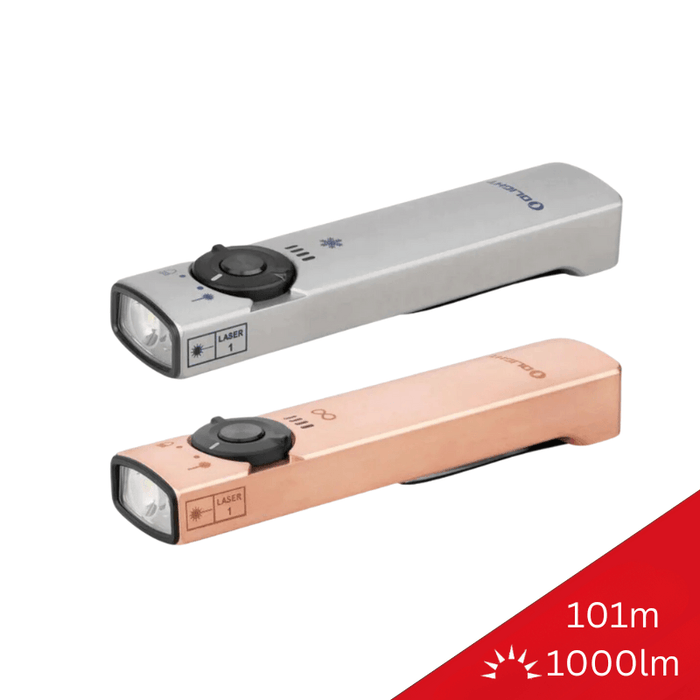 Lanterna cu laser Olight Arkfeld, lanterna reincarcabila magnetic USB, lanterna editie limitata, lanterne laser, lanterna 1000lm, ledia.ro