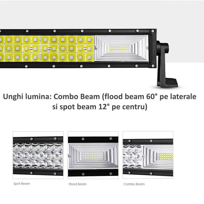 LED Bar auto curbat 216W/15.120lm, 34.2 cm, Combo Beam - ledia.roProiectoare dreptunghiulare