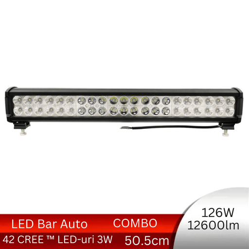 bara led auto, led bar auto combo, led bar auto 126w, ledbar 12-24v, bara led auto masini teren, bara led auto offroad, ledbar 12600lm, ledbar auto 50cm, ledia.ro
