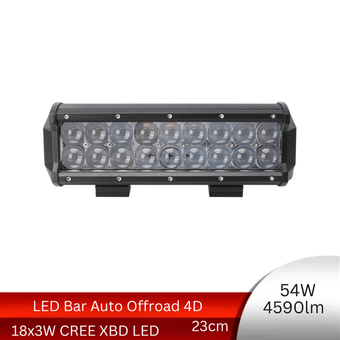 LED Bar Auto Offroad 4D, 54W/4590lm, 23 cm, Spot Beam - ledia.roProiectoare dreptunghiulare