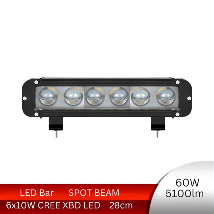 Led Bar Auto Offroad 60W/5100lumeni, 28cm, Spot Beam - ledia.roProiectoare dreptunghiulare