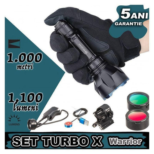 Lanterna Olight Warrior X Turbo cu sistem de vibrație pentru baterie

