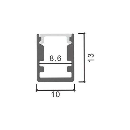 Profil aluminiu Fix pentru banda LED, 13x10 mm, 2 m - ledia.roProfile de suprafata