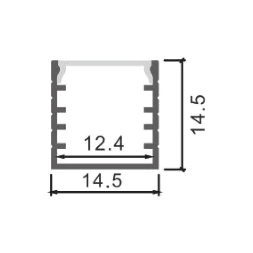 Profil aluminiu Jesf, pentru banda LED, 14.5 x 14.5 mm, 2 m - ledia.roProfile de suprafata