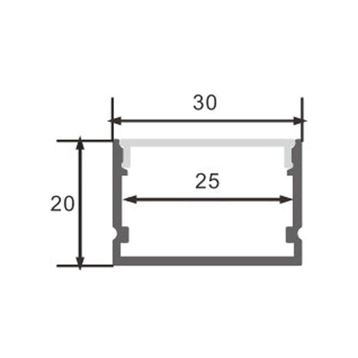 Profil aluminiu Rok, pentru banda LED, 20 x 30 mm, 2 m - ledia.roProfile de suprafata