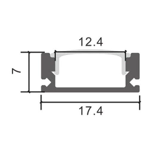 Profil aluminiu Sid, pentru banda LED, 7 x 17.4 mm, 2 m, negru - ledia.roProfile de suprafata