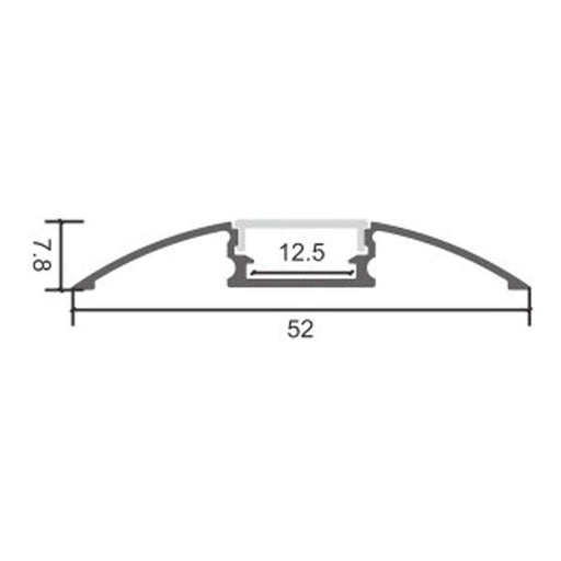 Profil aluminiu Trend, pentru banda LED, 7.8 x 52 mm, 2 m - ledia.roProfile de suprafata