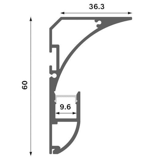 Profil banda LED Sea, de colt, montaj aparent, 60 x 36.30 mm - 2 m - ledia.roProfile de colt