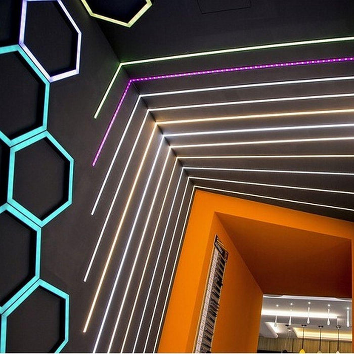 Profil aluminiu incastrat 20mm pentru benzi LED montaj rigips
