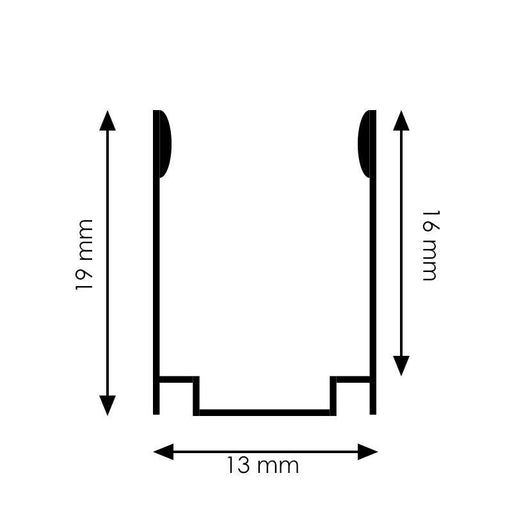 Profil din aluminiu U2 pentru banda LED, 19x13 mm, 24V/220V, 2 metri - ledia.roProfile de suprafata