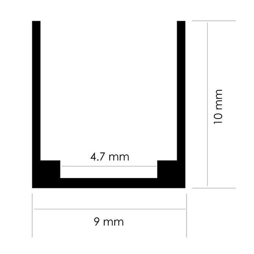 Profil din aluminiu U2 pentru banda LED, 9x10 mm, 24V/220V, 2 metri - ledia.roProfile de suprafata