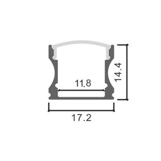 Profil inalt din aluminiu pentru banda LED, 17,2 x 14,40 mm, 2 m - ledia.roProfile de suprafata