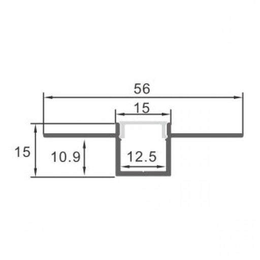Profil LED arhitectural incastrabil Crow, aluminiu, 15 x 56 mm, 2 m - ledia.roProfile arhitecturale