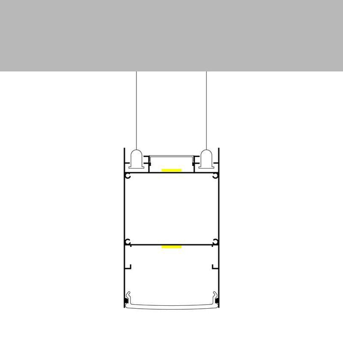 Profil LED Bieg suspendat, din aluminiu, 85 x 50, 2 metri - ledia.roProfile suspendate