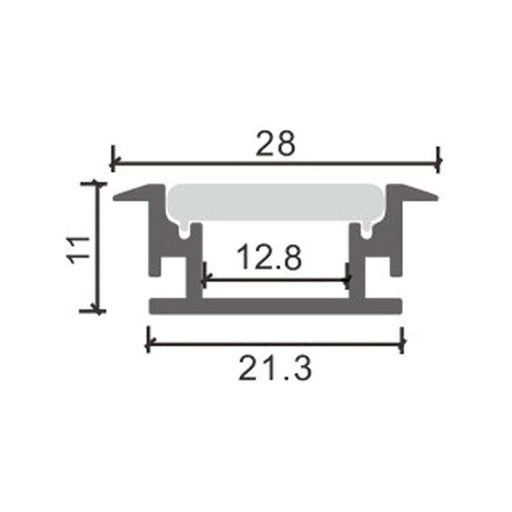 Profil LED din aluminiu, 11 x 28 mm, 2 m - ledia.roProfile incastrate