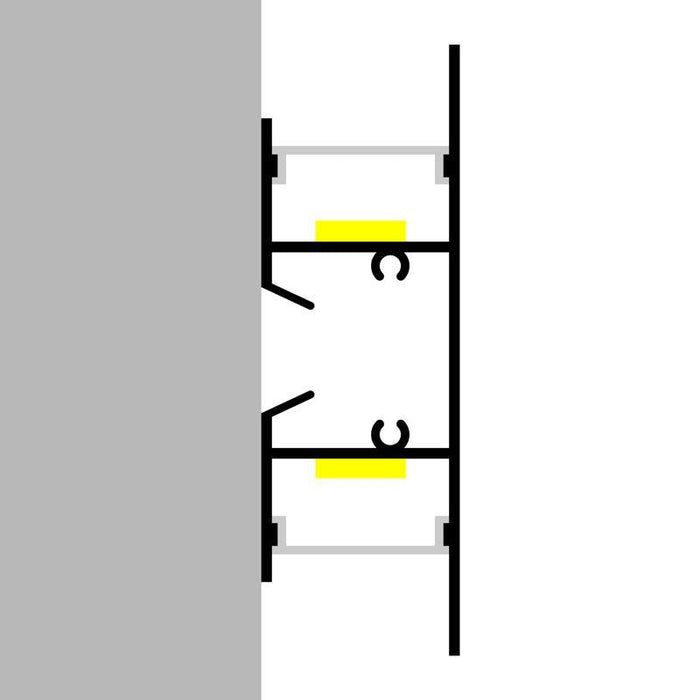 profil led aluminiu, profil aplicat banda led, profile aluminiu, profil aluminiu 753x245mm, profile aplicate perete, profil aluminiu aplicat, profil banda led, profil din aluminiu de perete, profile de aluminiu Dedeman, profil aluminiu montaj perete