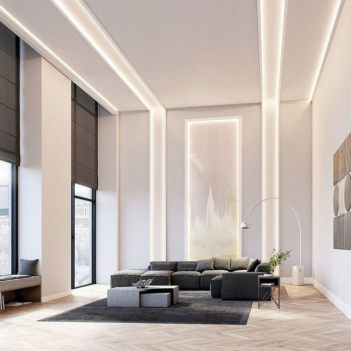 Profil LED liniar de 2m, finisaj elegant cu dispersor alb
