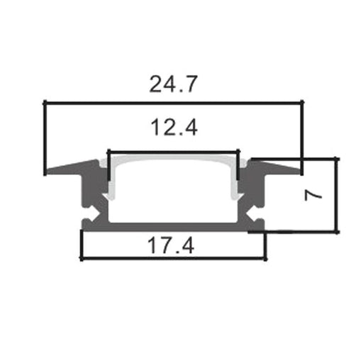 Profil LED incastrat SUB din aluminiu 7 x 24.7 mm, 2 m, alb - ledia.roProfile incastrate