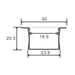 Profil LED incastrat Vilkad, aluminiu, 20.5 x 30 mm, lungime 2 m - ledia.roProfile incastrate