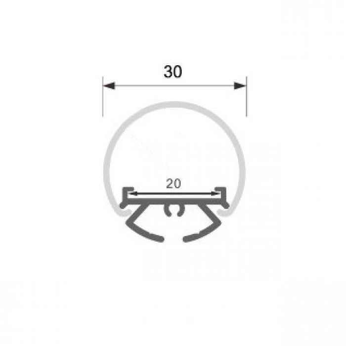 Profil LED oval Dylan, montaj suspendat, aluminiu, 30 mm, 2 metri - ledia.roProfile suspendate