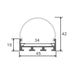 Profil LED oval, montaj suspendat/aplicat, aluminiu, 42 x 45 mm, 2 metri - ledia.roProfile suspendate