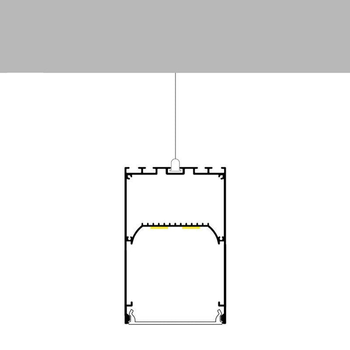 Profil LED Pery, montaj aparent sau suspendat, 75 x 50, 2 metri - ledia.roProfile suspendate