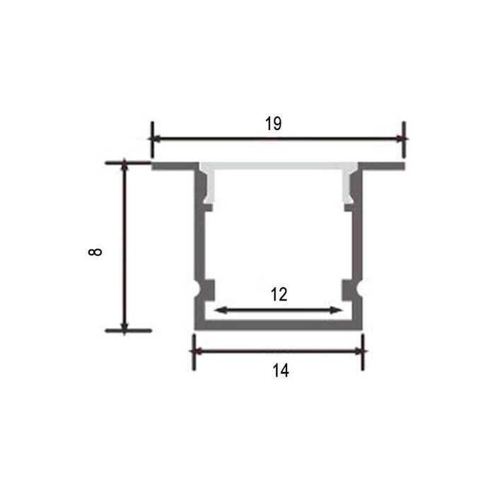 Profil LED Sinca, aluminiu, 8 x 14 mm, 2 m - ledia.roProfile incastrate