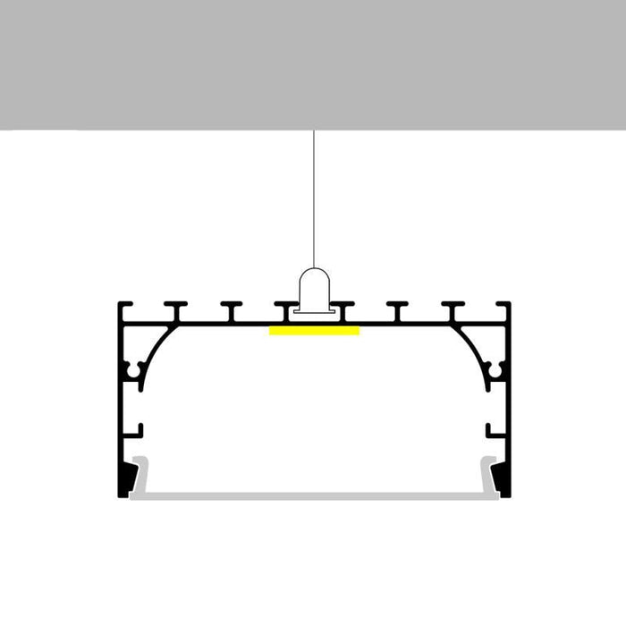 Profil LED suspendat ALL, aluminiu, 40 x 70 mm, 2 metri - ledia.roProfile suspendate