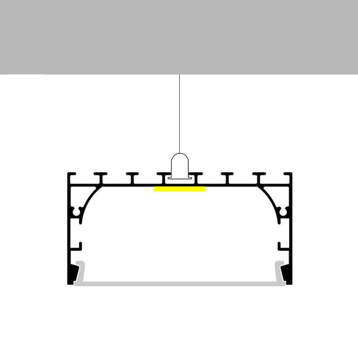 profil aluminiu suspendat, profile suspendate, profile led suspendate, profil banda led suspendat, profil aluminiu dedeman, profil din aluminiu 40x70mm, profil led 4x7cm, ledia.ro