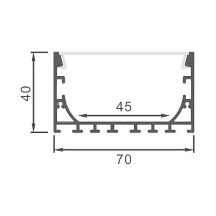 Profil LED suspendat ALL, aluminiu, 40 x 70 mm, 2 metri - ledia.roProfile suspendate