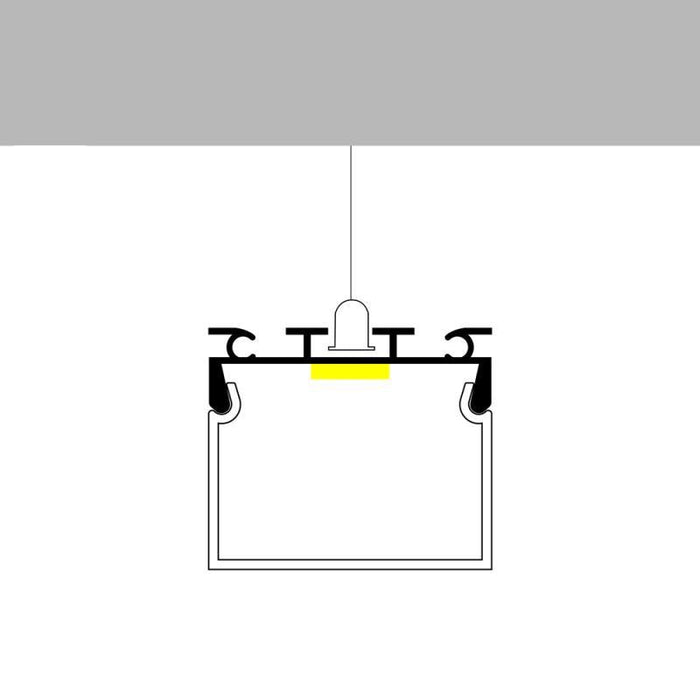 Profil LED suspendat Cubik, din aluminiu, 23 x 26 mm, 2 metri - ledia.roProfile suspendate