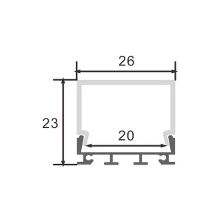 Profil LED suspendat Cubik, din aluminiu, 23 x 26 mm, 2 metri - ledia.roProfile suspendate