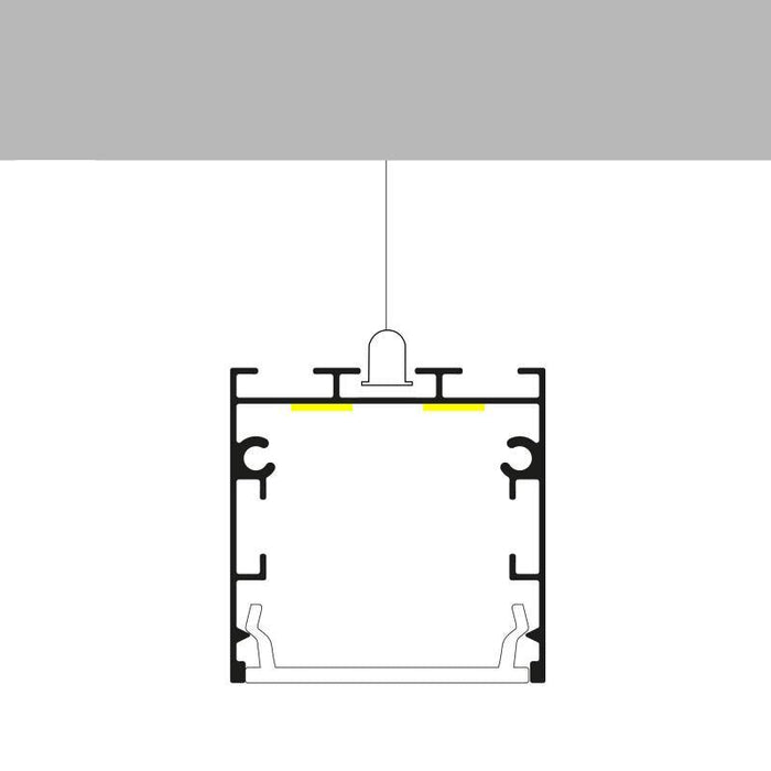 Profil LED suspendat Fate, din aluminiu, 35 x 35 mm, 2 metri, negru - ledia.roProfile suspendate