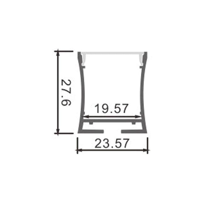 Profil LED suspendat Petit, din aluminiu, 27,6 x 23,57 mm, 2 metri - ledia.roProfile suspendate