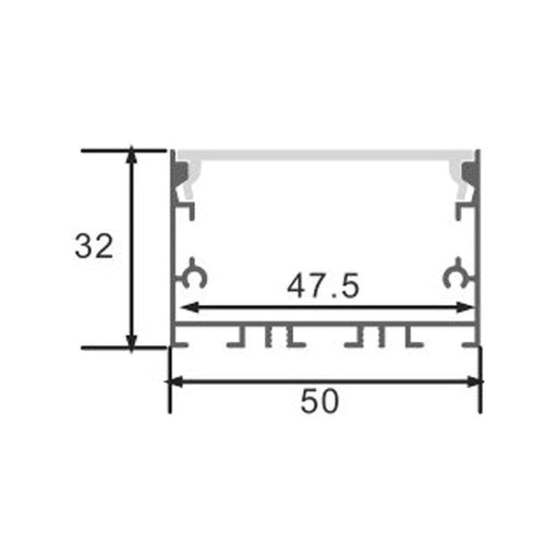 Profil LED suspendat Sixe, aluminiu, 32 x 50 mm, 2 metri, alb - ledia.roProfile suspendate