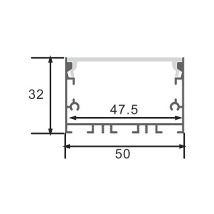 Profil LED suspendat Sixe, din aluminiu, 32 x 50 mm, 2 metri - ledia.roProfile suspendate